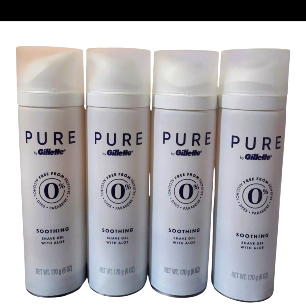 PURE by Gillette Soothing Shave Gel 6 oz can 4 pack